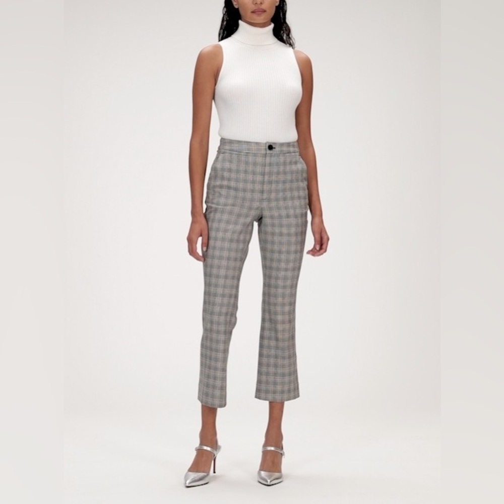Banana Republic High-Rise Crop Flare Plaid Pant